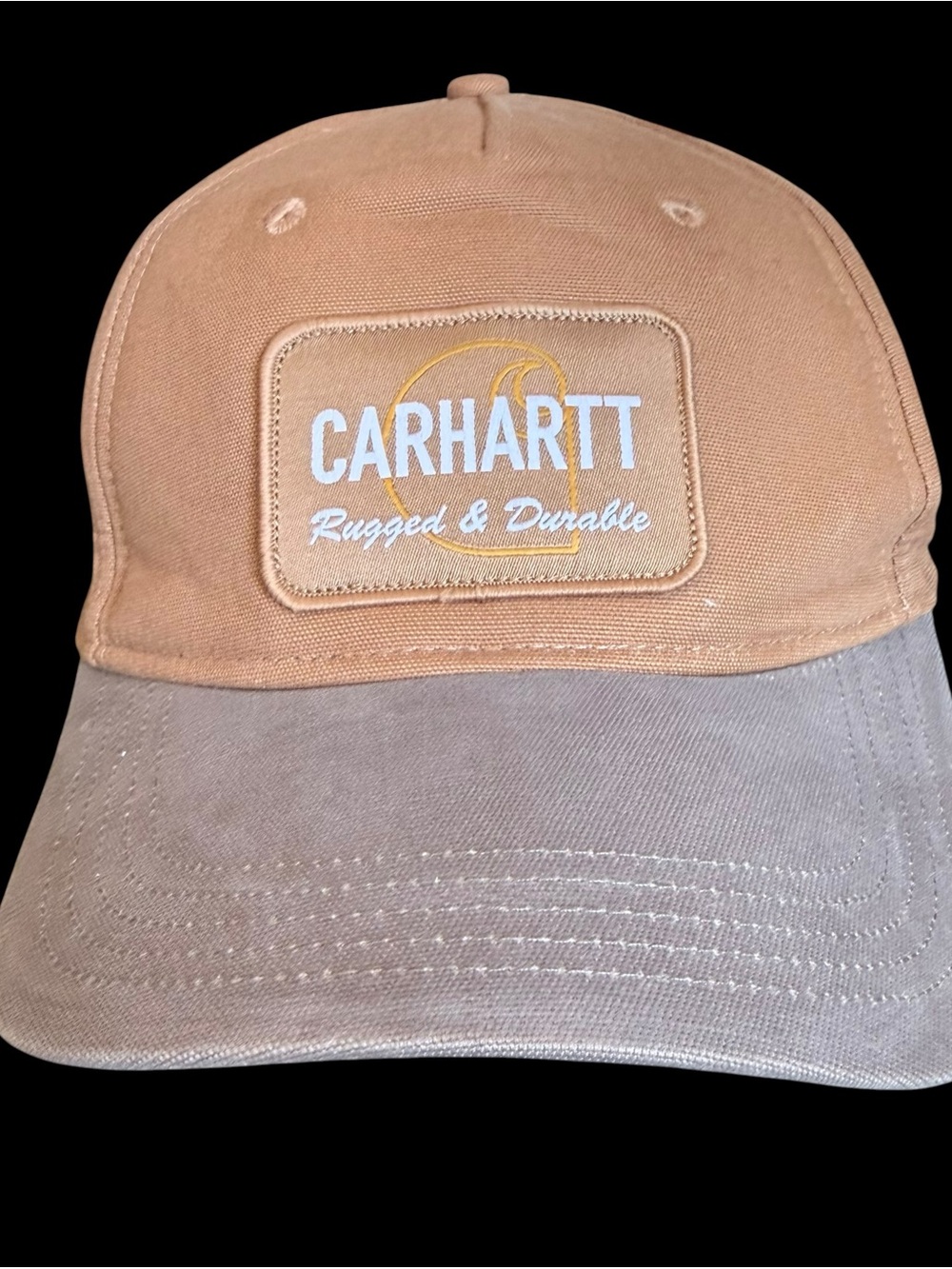 Carhartt Mens Canvas Rugged Patch Cap Brown Tan Snapback AH5531